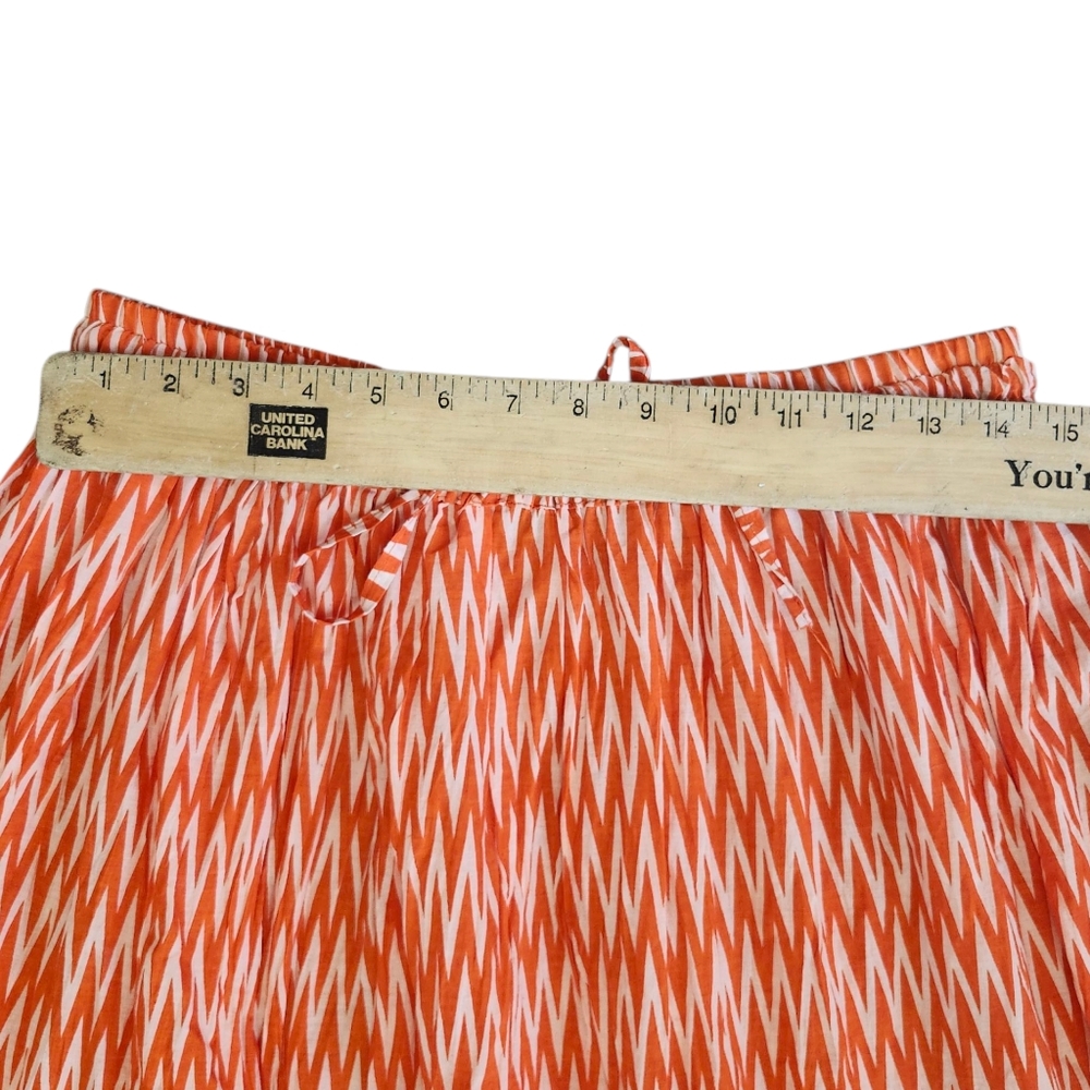 Lapogee Vibrant Orange Chevron Patterned Cotton M… - image 5